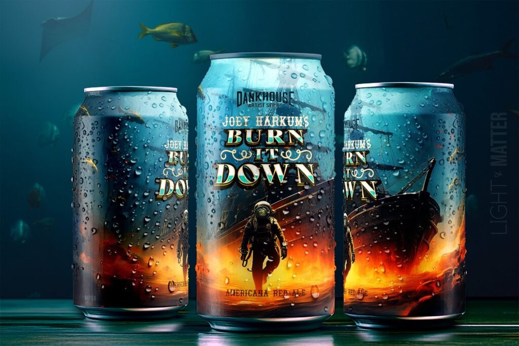 Dankhouse Brewing Co. Can Design - Joey Harkum's Burn it Down Americana Red Ale